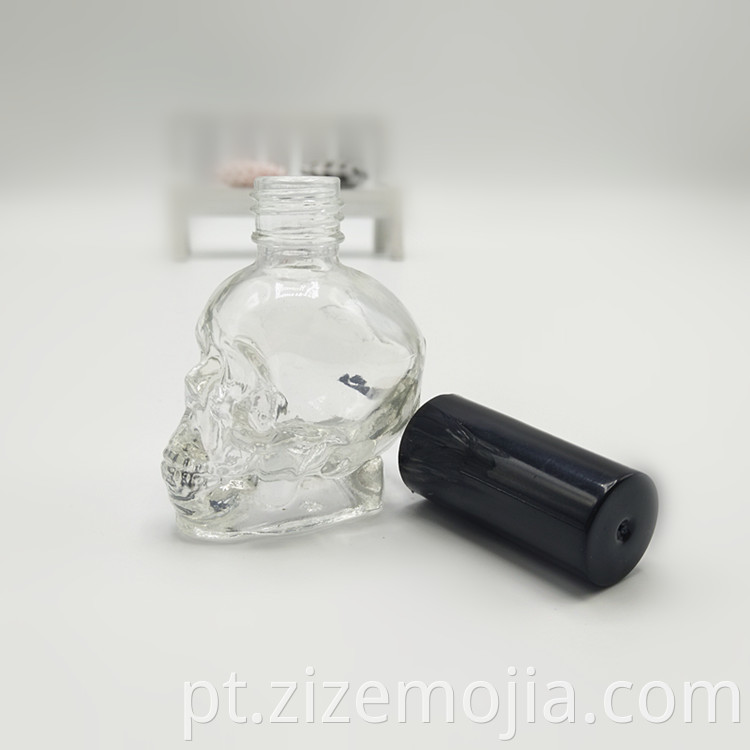 Crânio vazio de luxo 10ml frascos de esmalte de vidro